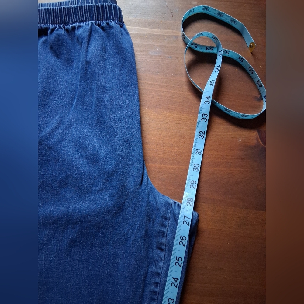 Vintage Just My Size Denim Pull On Pants - Picture 6 of 7